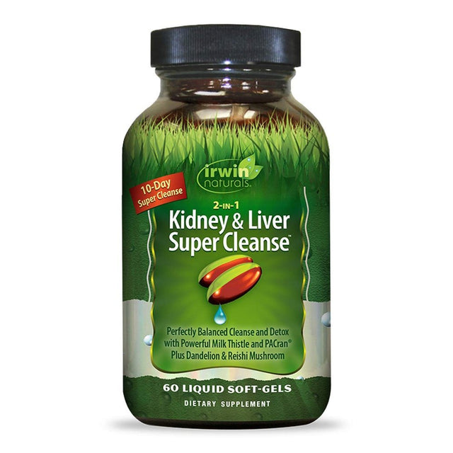 Irwin Naturals 2-In-1 Kidney & Liver Super Cleanse -- 60 Liquid Softgels