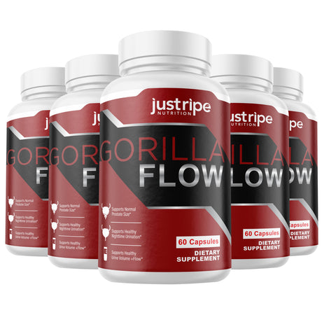 5 Pack Gorilla Flow Capsules Extra Strength Mens Supplement- 60 Capsules