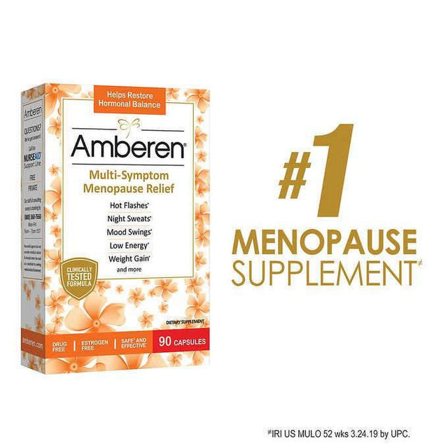 Amberen Multi-Symptom Menopause Relief, Dietary Supplement, 90 Capsules