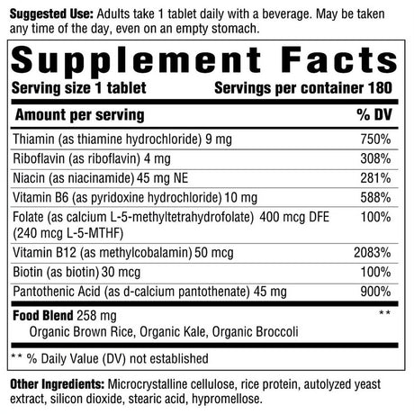 INNATE Response Formulas B Complex - B Vitamin Supplement - Supports Cellular Energy Production and Metabolism - Vegan, Kosher, Non-Gmo Project Verified - Made without 9 Food Allergens - 180 Tablets