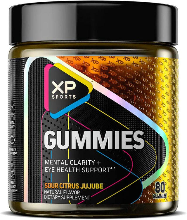 Gummies Enhanced Mental Clarity and Stress Tolerance + Eye Health Support Formulated for Esports Athletes, Gamers and Biohackers Sour Citrus Jujube, 80 Gummies (20 Servings)