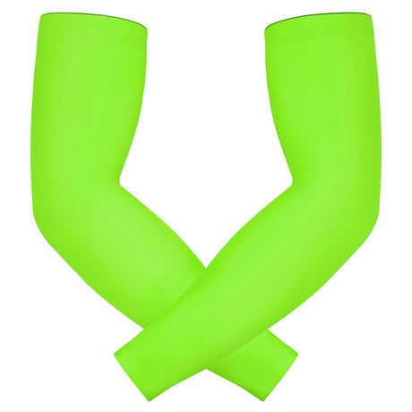 HDE Arm Compression Sleeves for Kids Youth Sports Basketball Shooting Action Green M - 2 Piece