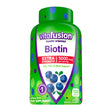 Vitafusion Extra Strength Gummy Biotin Vitamins, Blueberry Flavored, 100 Count