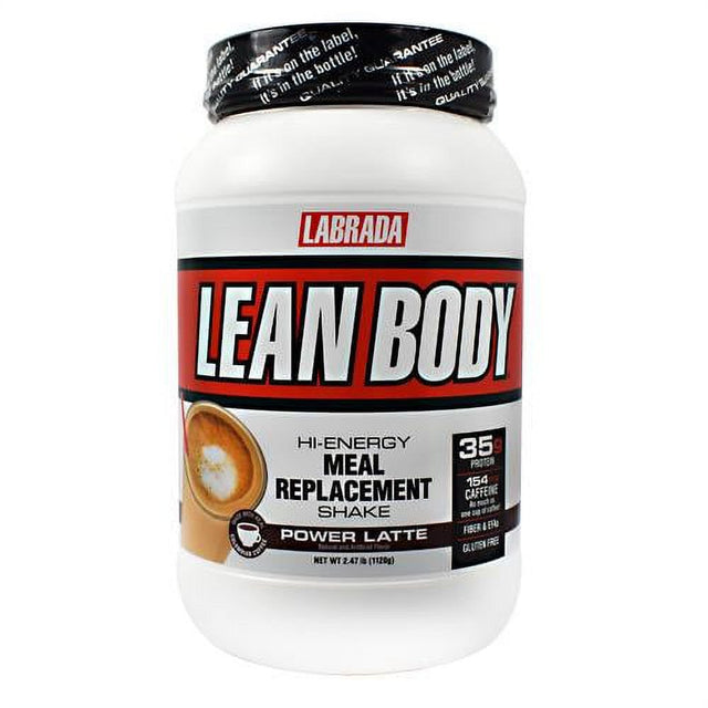 Labrada Lean Body Hi-Energy Meal Replacement Shake, Power Latte, 35G Protein, 2.47Lb