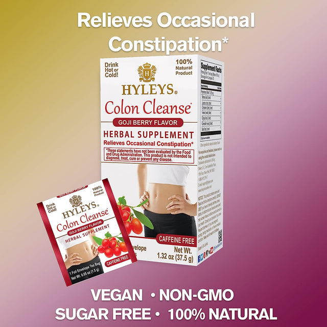 Hyleys Colon Cleanse Tea Goji Berry Flavor - 25 Tea Bags (1 Pack)