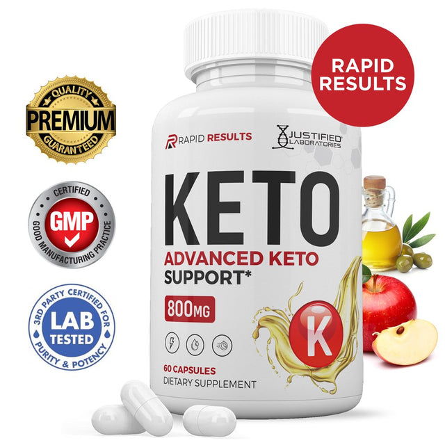 Justified Laboratories Rapid Results ACV Pills 1275Mg Stronger than Gummies Advanced Keto Support 60 Capsules