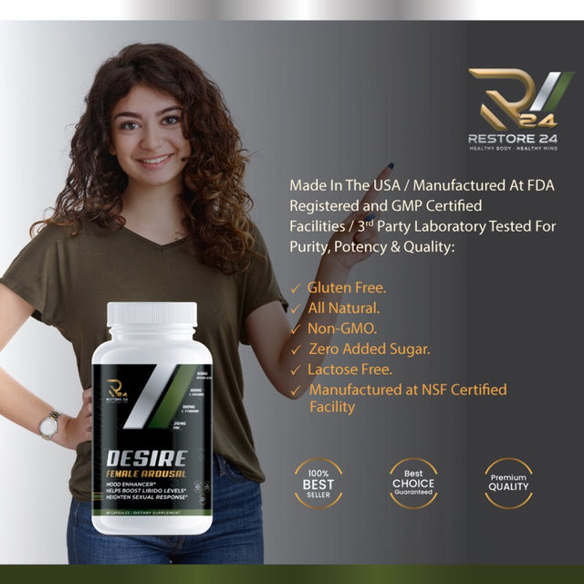 Female Arousal Supplements Boost for Women Pleasure Desire Excitement Satisfaction, Womens Libido Booster with Vitamin a Vitamin B1, Vitamin B2, Vitamin B3, Vitamin B6, 60 Capsules