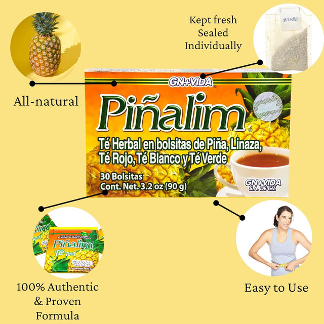 3 Boxes Te Pinalim Tea Gn+Vida Tea Diet 90 Day Supply