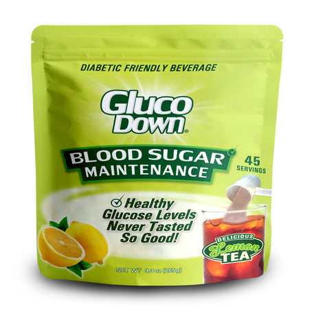 Glucodown, Maintains Healthy Blood Sugar, Delicious Lemon Tea, 45-Servings.