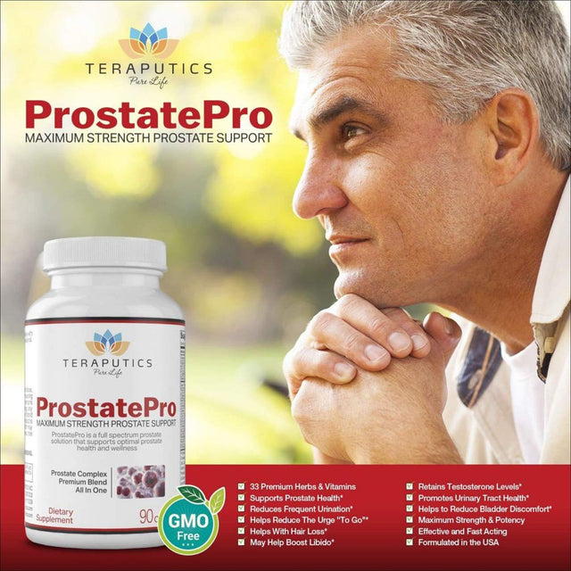 Prostatepro - 33 Herbs Saw Palmetto Prostate Health Supplement for Men | Non GMO Prostate Support Bladder Control Pills to Reduce Frequent Urination & DHT Blocker to Prevent Hair Loss, 90 Capsules