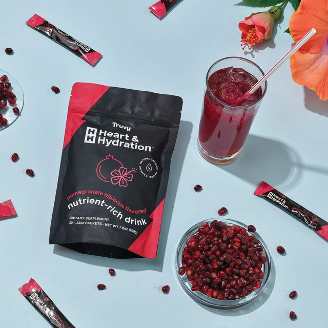 Heart & Hydration+ (Natural Caffeine) (Pomegranate Hibiscus, 30 Packets)