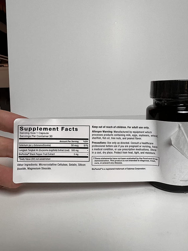 FORCE FACTOR Longjack Tongkat Ali 500Mg for Men, Longjack Extract to Support Male Vitality and Improve Drive, Longjack Capsules with Bioperine Black Pepper Extract, 60 Capsules (2-Pack)