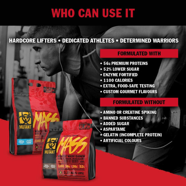 Fit Foods Mutant Mass, Triple Chocolate, 2.2 Kg