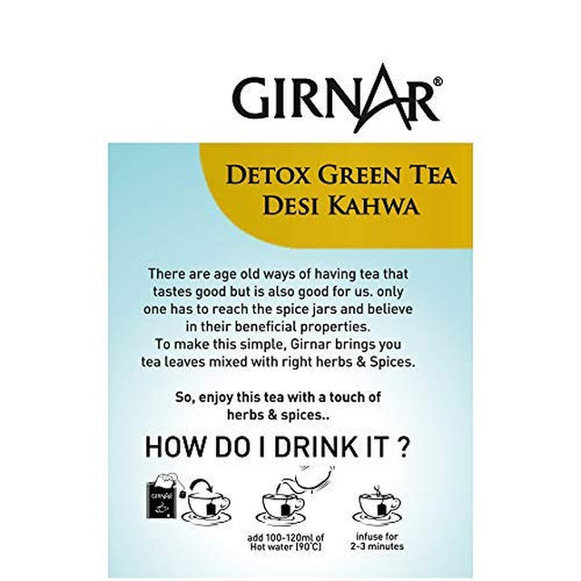 Girnar Detox Green Tea - Desi Kahwa (36 Tea Bags)