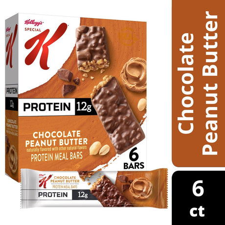 Kellogg'S Special K Chocolate Peanut Butter Chewy Protein Meal Bars, Ready-To-Eat, 9.5 Oz, 6 Count