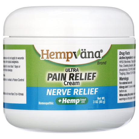 Hempvana Ultra-Strength Nerve Relief Cream, Homeopathic, Fast-Acting for Irritated Nerves
