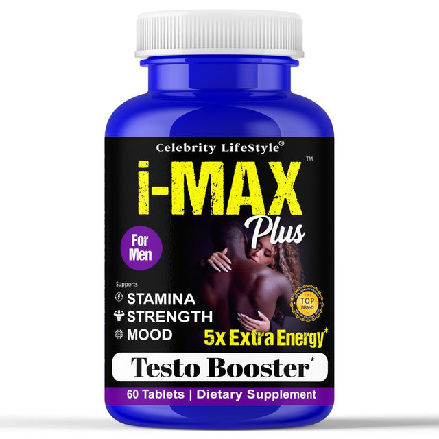 I-Max plus Testosterone Booster Vitamin Supplement, Increase Energy, with Tribulus, Maca & Tongkat 60 Tablets