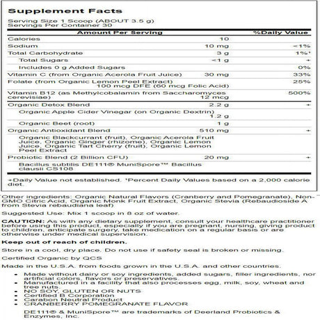 Garden of Life Beets Detox with Apple Cider Vinegar - Cranberry Pomegranate