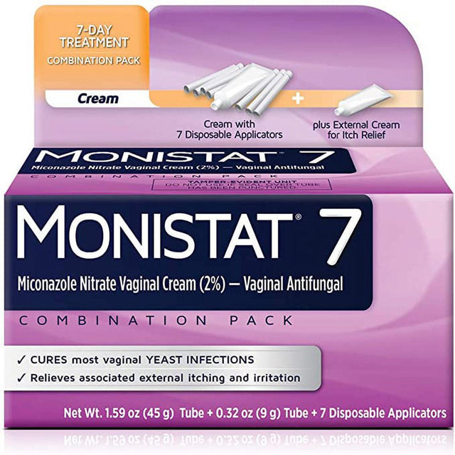 4 Pack Monistat 7 Vaginal Antifungal Cream with Disposable Applicators 1.59Oz Ea