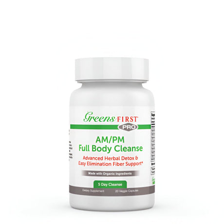 Greens First Full Body AM/PM Cleanse Made with Organic Ingredients, 5-Day Cleanse, 20 Veggie Capsules