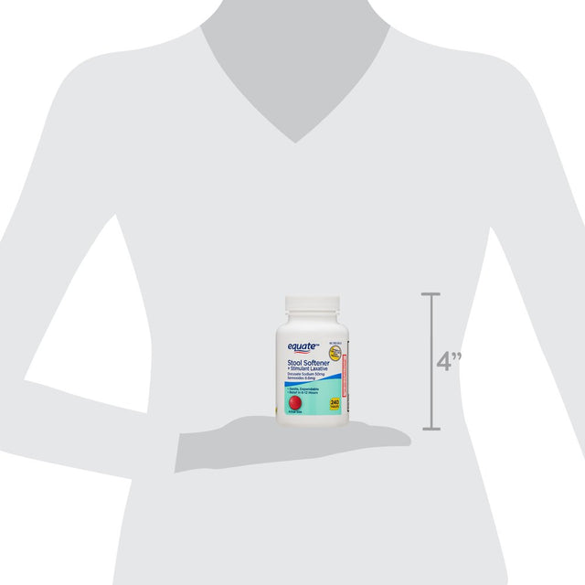 Equate Stool Softener plus Stimulant Laxative Tablets for Constipation, 240 Count