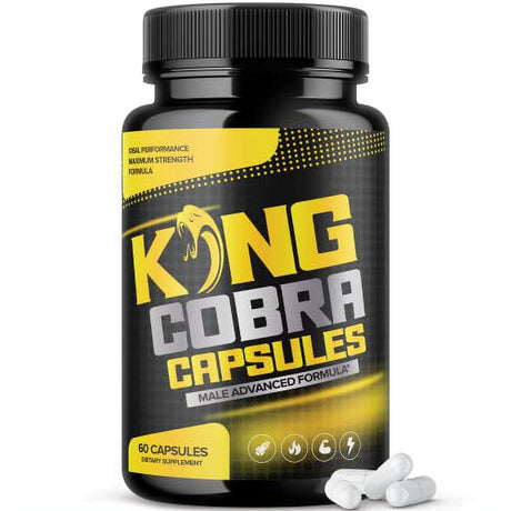 King Cobra Capsules, Extra Strength Formula, Health Supplement Pills for Men Women (60 Capsules)