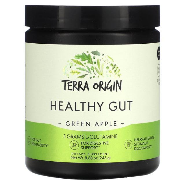 Healthy Gut Green Apple | 30-Servings with L-Glutamine, Zinc, Glucosamine, Slippery Elm Bark, Marshmallow Root and More!