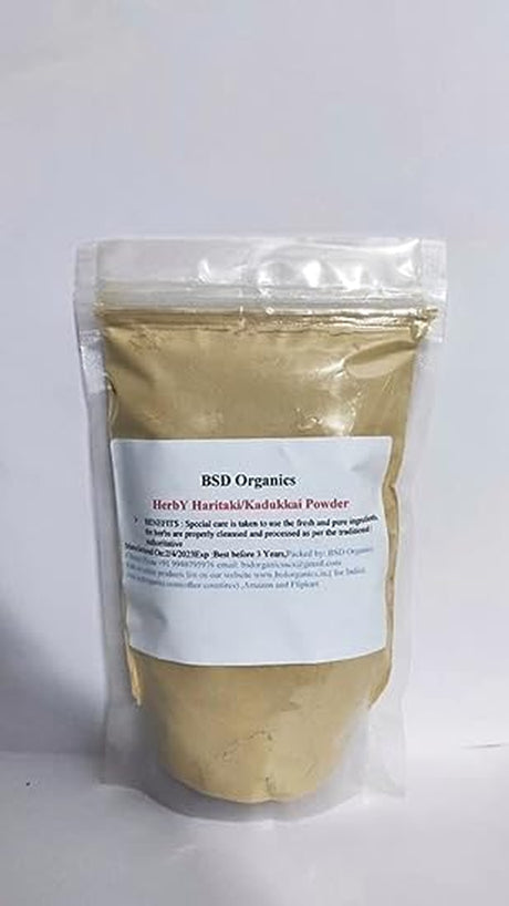 Herby Haritaki/Kadukkai/Harde Whole/Terminalia Chebula/Karakkaya/Yellow Myrobalan Powder - 250 Gram / 8.8 Ounce