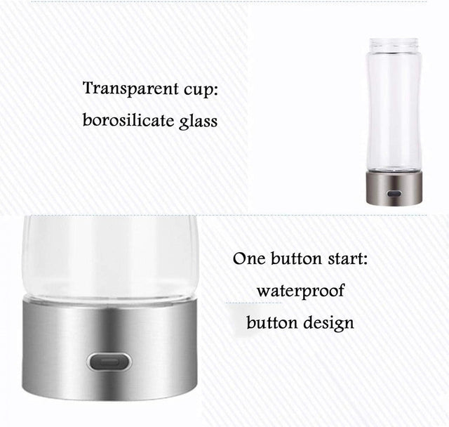 350Ml Hydrogen-Rich Water Glass Bottle 3 Minutes Electrolysis High Concentration Hydrogen Generator Cup for Outdoor Travel