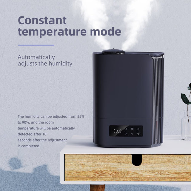 ALROCKET 6L Humidifier, Cool Mist Humidifiers for Bedroom Large Room Home,Top Fill, Smart Humidity Control,Oil Diffuser,Timer, Black