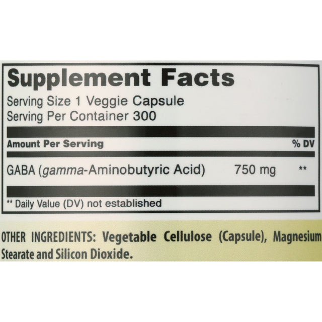 Amazing Nutrition GABA, 750 Mg, 300 Veggie Capsules