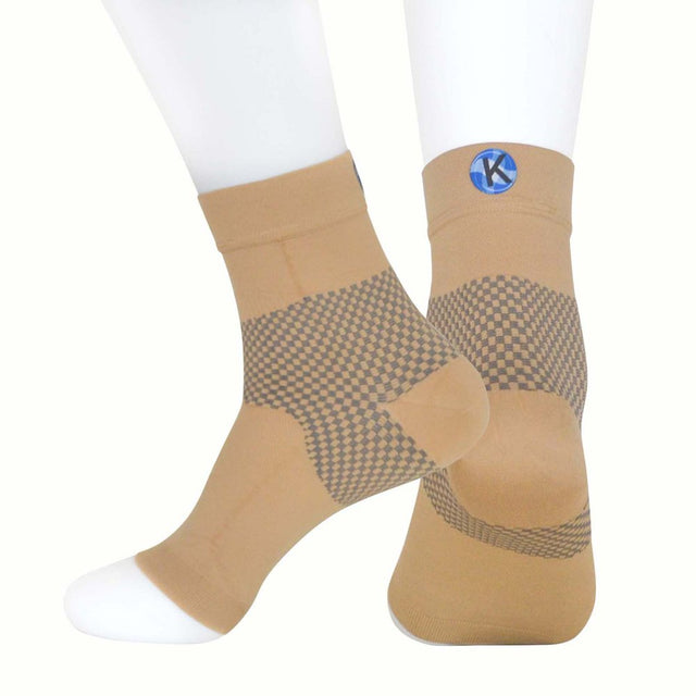 Kinship Comfort Brands Ankle Compression Brace for Men & Women | Support for Tendonitis, Arch Pain & Heel Spur Relief | Compression Sleeve for Injury Recovery | Toeless Compression Sock | 1 Pair