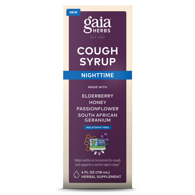 Gaia Cough Syrup Nighttime - 4 Fl Oz (12-Day Supply)