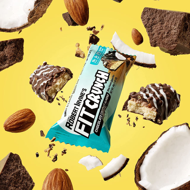 FITCRUNCH Snack Size Protein Bars, Designed by Robert Irvine, World’S Only 6-Layer Baked Bar, 5G of Sugar & Soft Cake Core (18 Bars, Chocolate Coconut Almond)