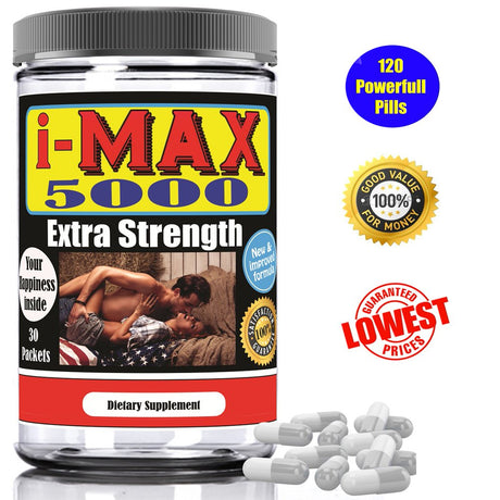 I-Maxx 5000 Testosterone Booster Supplement for Men, Male Enhancing Stamina Support Pills for Men 120Ct by Celebrity Lifestyle