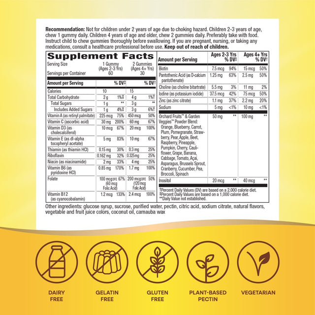 Alive! Kid'S Daily Multivitamin Gummies, Supports Growth and Development*, Fruit Flavored, 60 Count