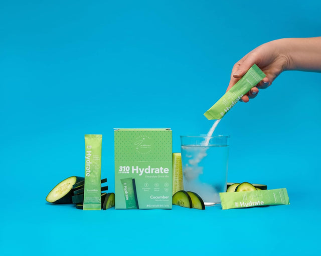 310 Nutrition Hydration Electrolyte - Hydration Minerals and Electrolytes Powder Packets | Electrolyte Drink Mix | Sugar Free | Includes 30 Individual Servings (Cucumber)