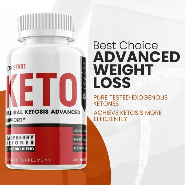 (2 Pack) Lean Start Keto - Supplement for Weight Loss - Energy & Focus Boosting Dietary Supplements for Weight Management & Metabolism - Advanced Fat Burn Raspberry Ketones Pills - 120 Capsules