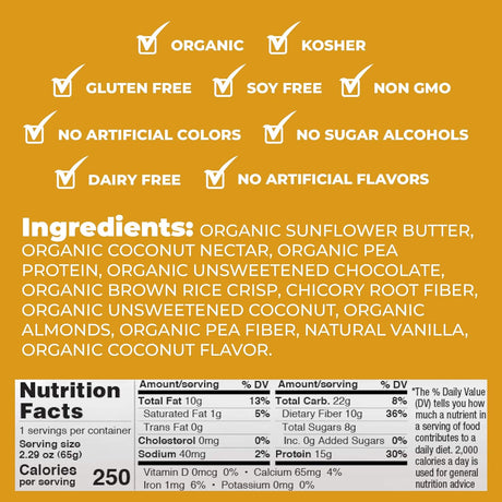 Keep Healthy Low Glycemic Bar - Chocolate Coconut - 12G Plant Based Protein, Low Sugar, Organic, Vegan, Gluten Free, Soy Free, Dairy Free Protein Bar (12 Bars)