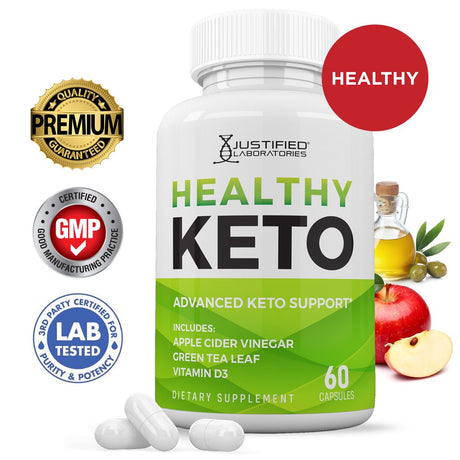 Healthy Keto ACV Pills 1275Mg Dietary Supplement 60 Capsules