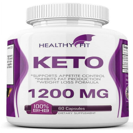 KETO BHB 1200Mg PURE Ketone FAT BURNER RAPID Weight Loss Diet Pills Ketosis 60 Capsules