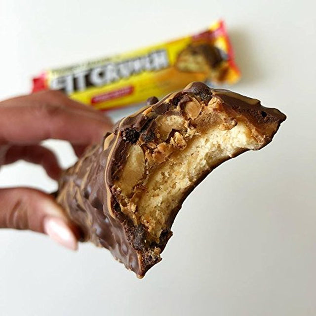 FITCRUNCH Snack Size Protein Bars, Designed by Robert Irvine, 6-Layer Baked Bar, 3G of Sugar & Soft Cake Core (18 Bars, Peanut Butter)