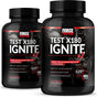 Force Factor Test X180 Ignite V2, Testosterone Booster and Fat Burner for Men, Testosterone Supplement with Nitrates to Burn Fat, Build Muscle, Boost Energy and Performance, 120 Count (Pack of 2)