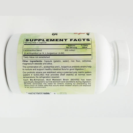 Holly Hill Health Foods, Acidophilus for Vaginal Inflammation and Digestive Disorders, Shelf Stable, 250 Capsules