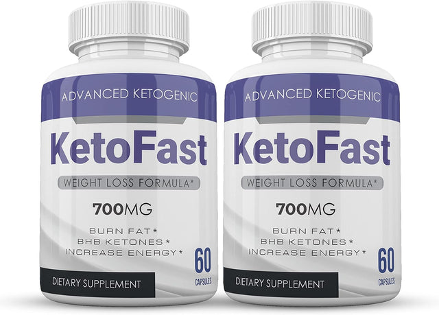 (Official) Keto Fast 700, Strong Advanced Formula, 1300Mg, Made in the USA, (2 Bottle Pack), 60 Day Supply