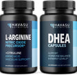 L Arginine and DHEA Capsules with Potent Ingredients for Ultimate Male Health Support | Supports Overall Health and Vascular Support | 60 Vegan L-Arginine Capsules and 60 Vegan DHEA Capsules