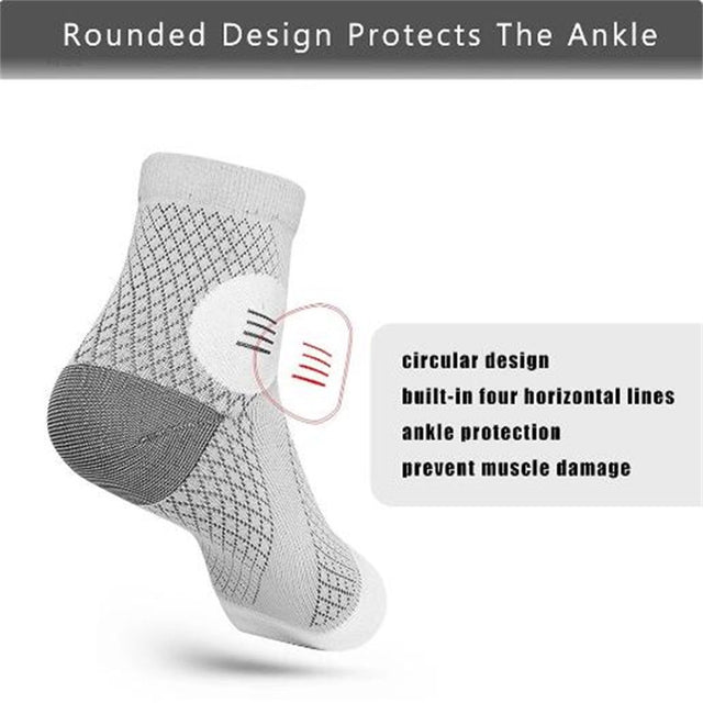 Laidan-4Pair Neuropathy Socks Compression Sleeve for Ankle Swelling Pain Relief Sprain Support Women Men-Purple，S