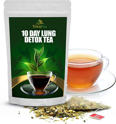 10-Day Organic Lung Detox Tea for Respiratory Support,
