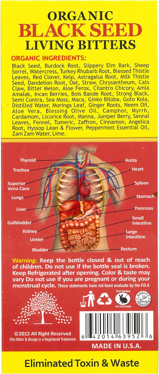 Essential Palace Organic Black Seed Detox Living Bitters [Brown - 8 Oz]