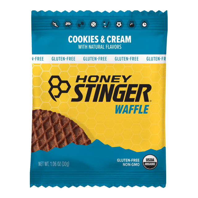 Honey Stinger, Individual Healthy Organic Gluten Free Snack Waffle, Cookies and Cream, 6 Ct